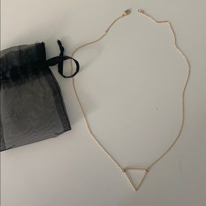 Never worn gold triangle necklace